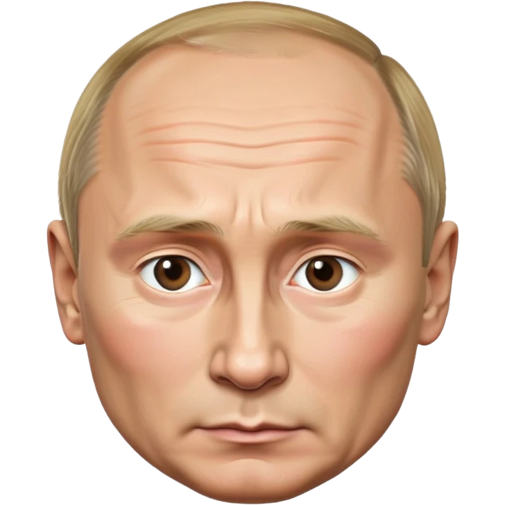 Vladimir Putin, photorealistic, emoji style, round face, high detail, serious expression emoji