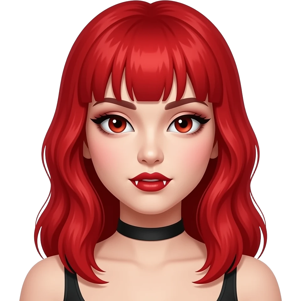 asian vampire woman With red hair emoji