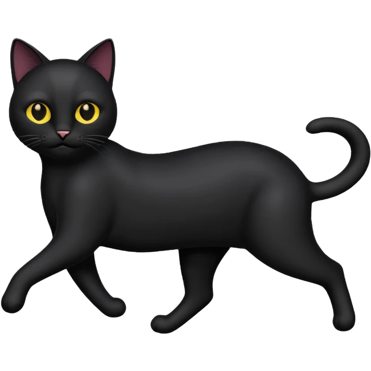 Black cat escaping emoji