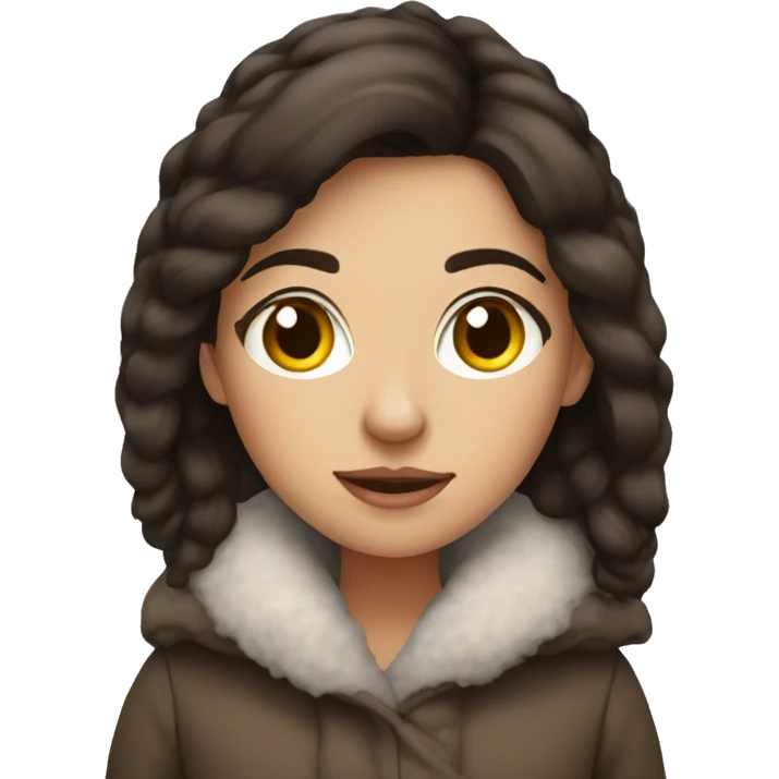 cosy brunette winter girl emoji