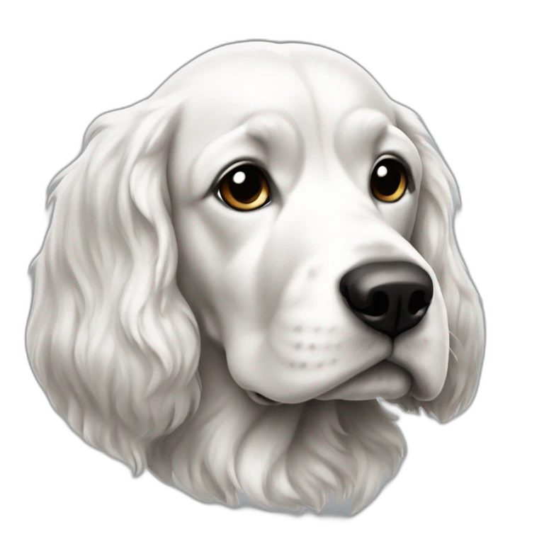 un perro cocker blanco y negro emoji