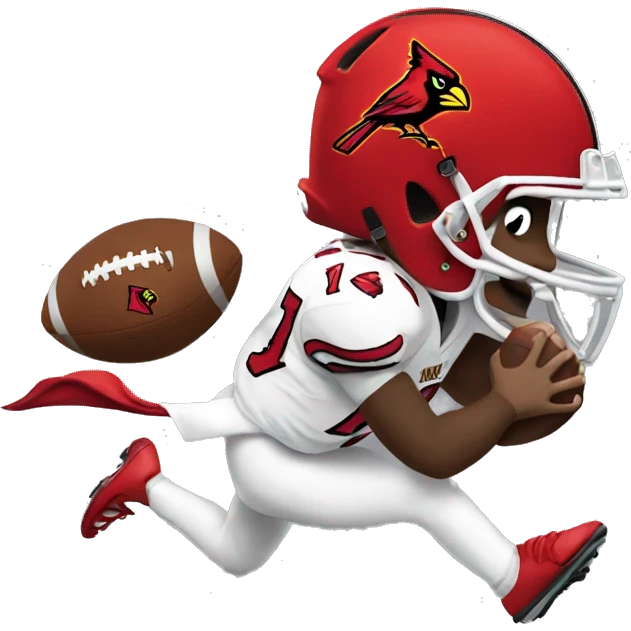 Louisville Cardinal spiking football emoji