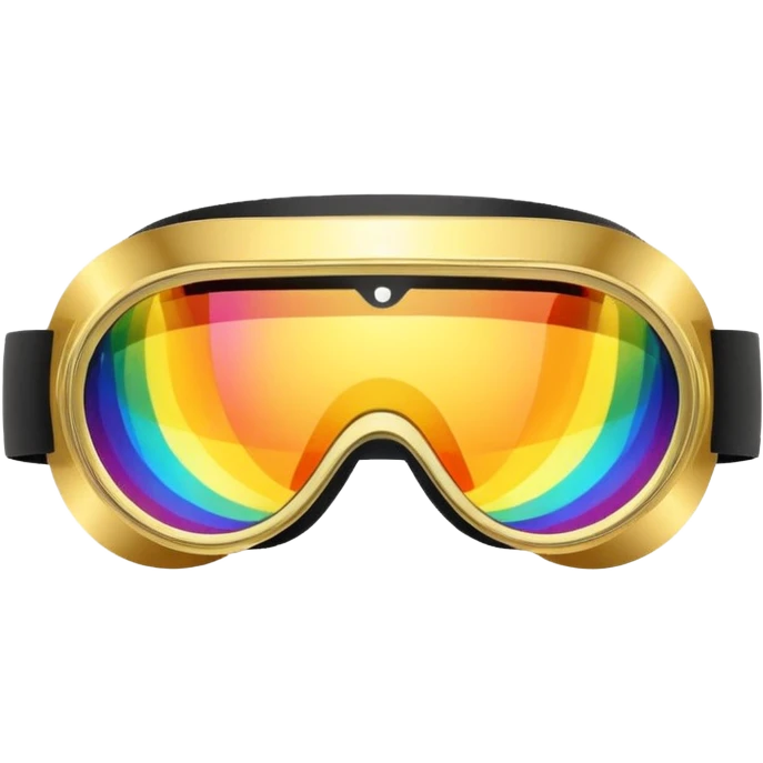 gold simulation rainbow visor goggles emoji