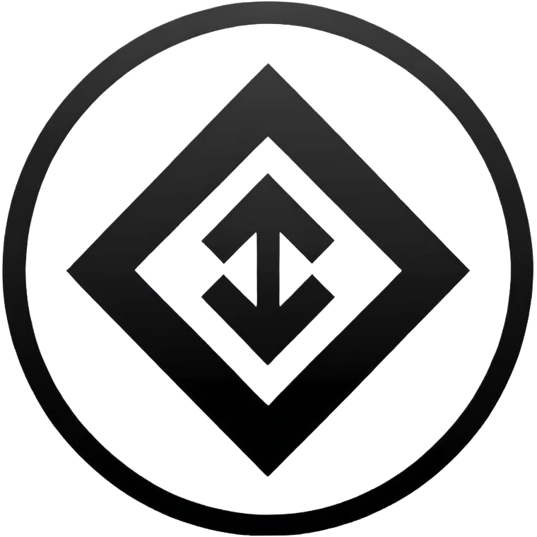 The image is a red background with a white circle in the center. Inside the circle, there is a black Nazi symbol, which appears to be a swastika. The symbol is in the shape of a circle with a diagonal line running through it, creating a zigzag pattern. The overall design is simple and minimalistic. emoji