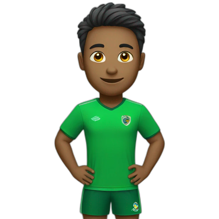 soccer player in green tshirt emoji