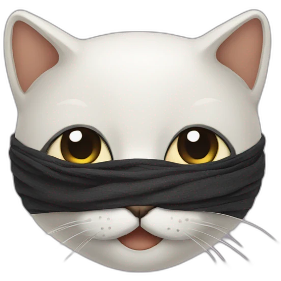 Cat with goshtface mask emoji