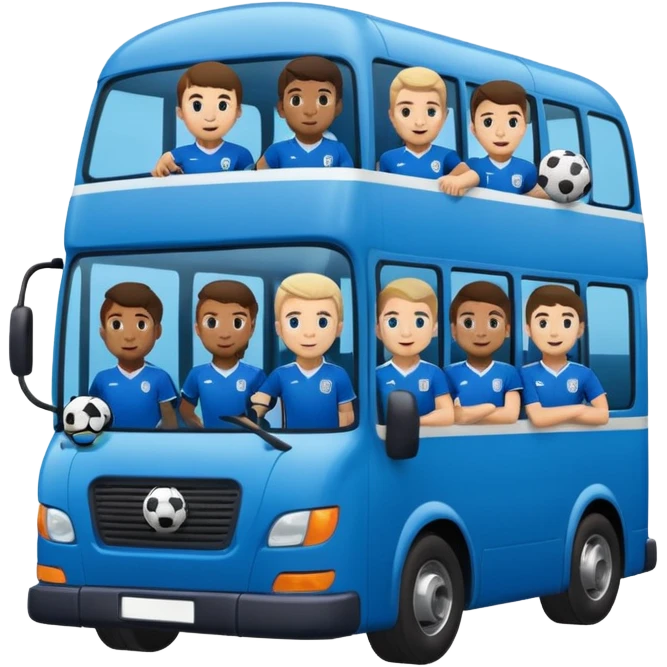 autobus para equipo azul  juton con jugadores adentro  emoji