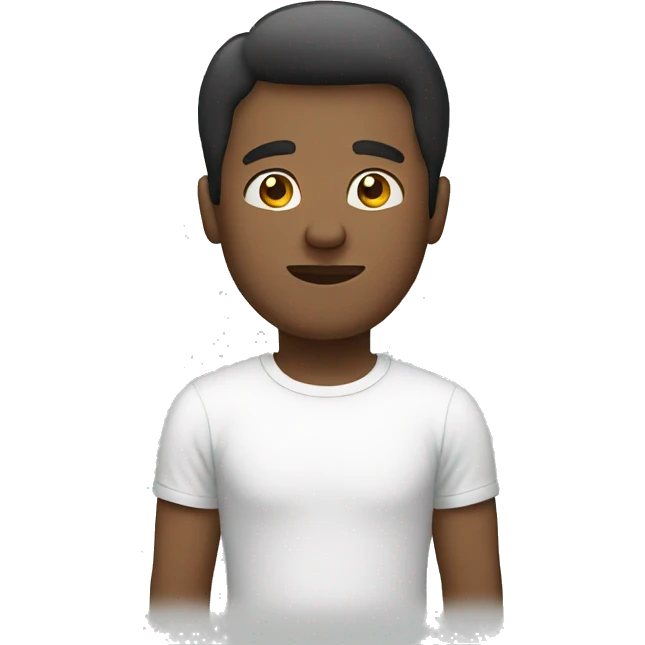 man with white tshirt thinking emoji