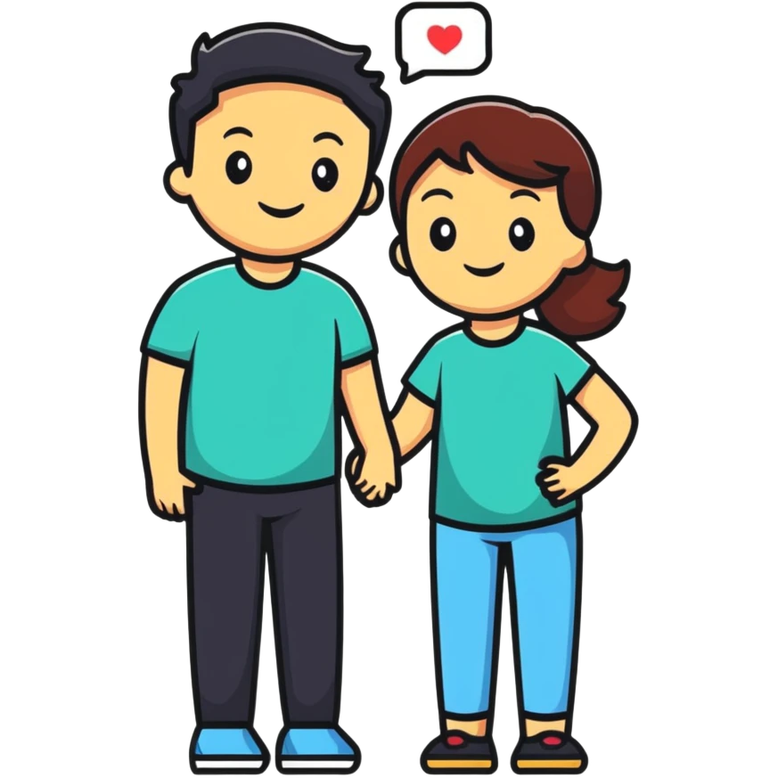 smiling couple in monochrome emoji
