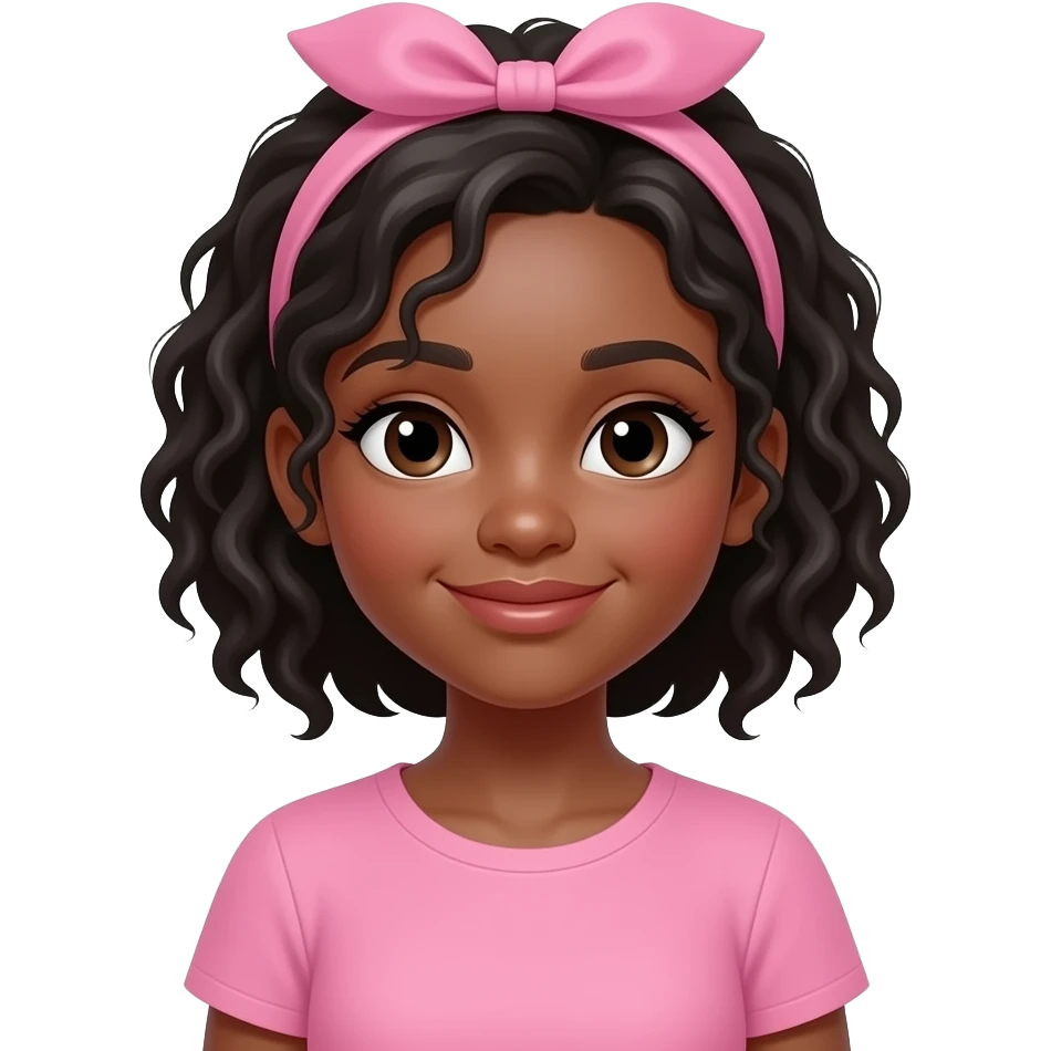 Menina negra de rosa emoji