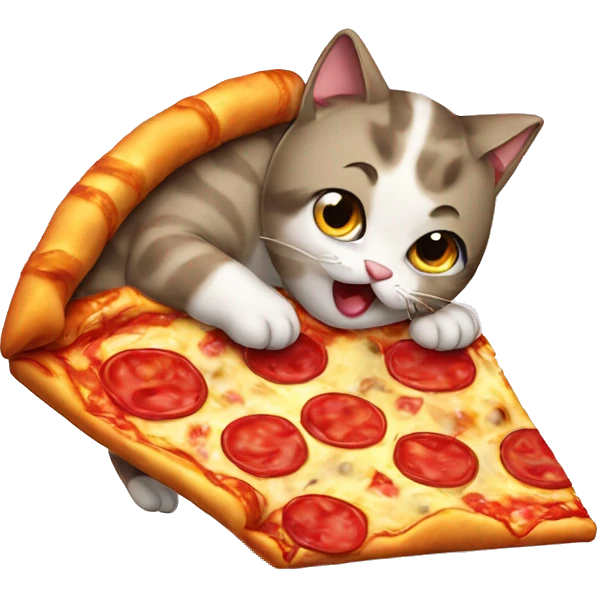 cat eating pizza emoji