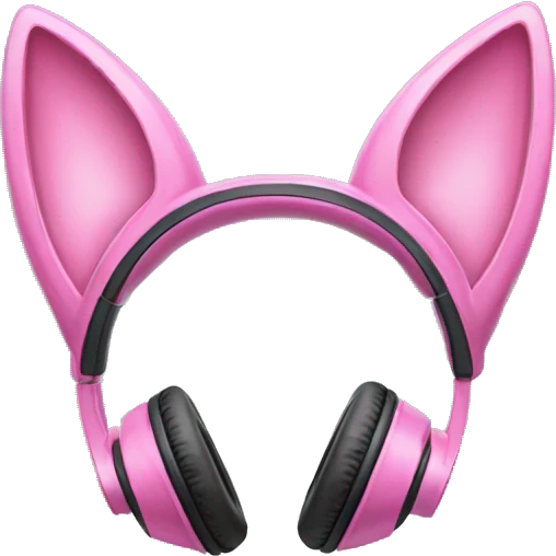 pink cat ear headphones emoji