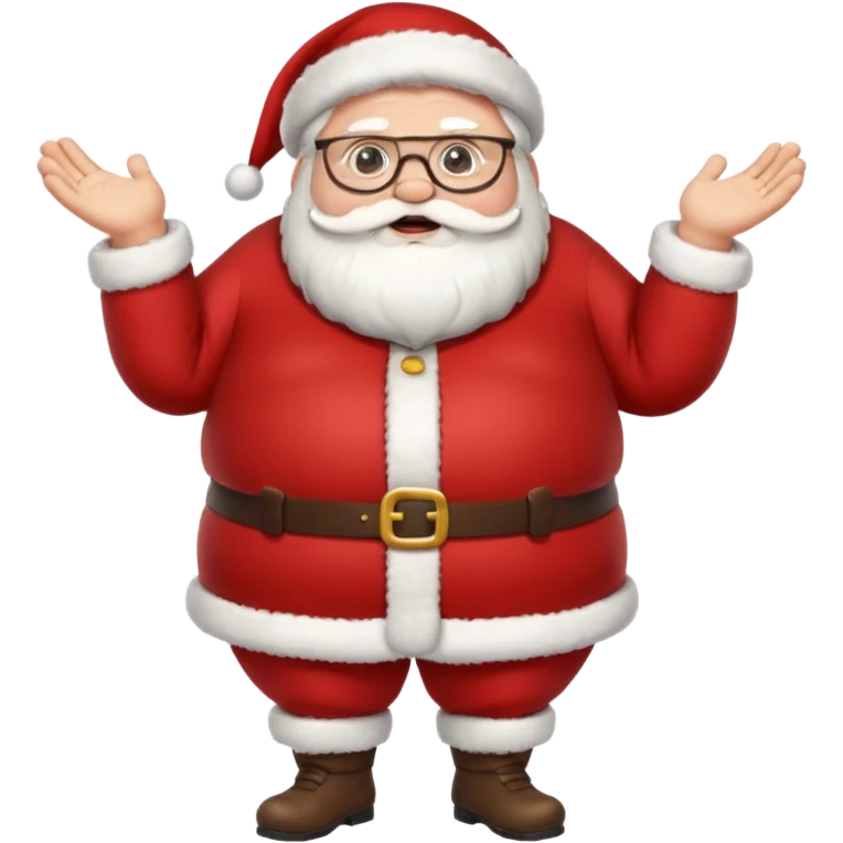 Fat santa with glasses full body 
 emoji