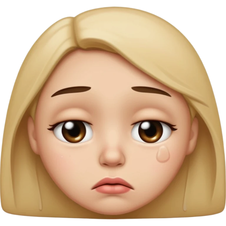 sad face with a big pouty bottom lip, and sad eyes emoji