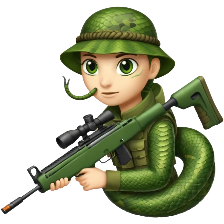 A snake sniper emoji