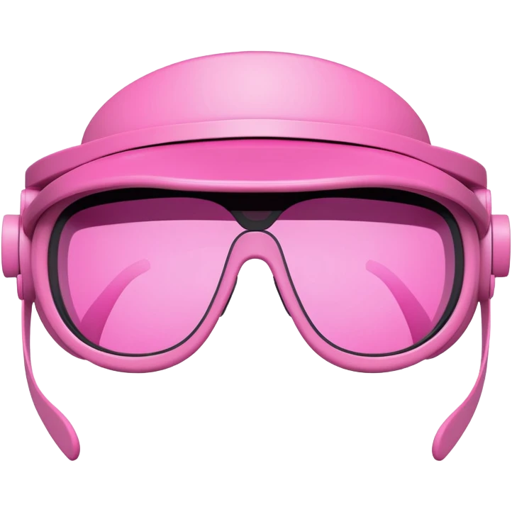 bulky pink visor glasses, extra thick lens, solid construction, statement piece emoji