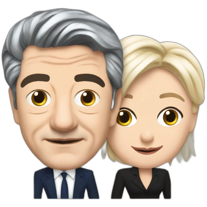 Jean Luc Melenchon embrasse marine le Pen emoji