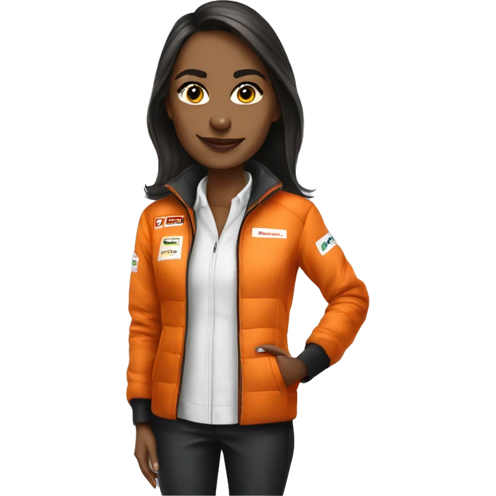Tatiana Calderon with Clothes of McLaren F1 Team emoji