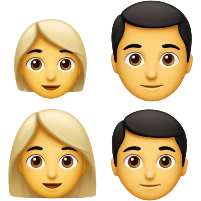 Saçı uzun ve arkadan bağlı olan bir erkek çiz emoji