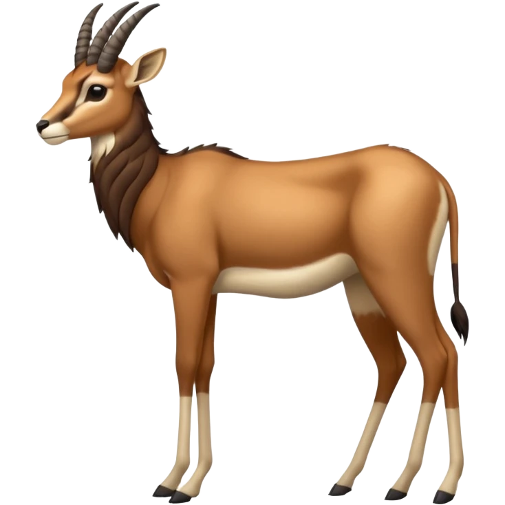 Wildebeest-gazelle-fusion-animal-hybrid-creature, full body emoji