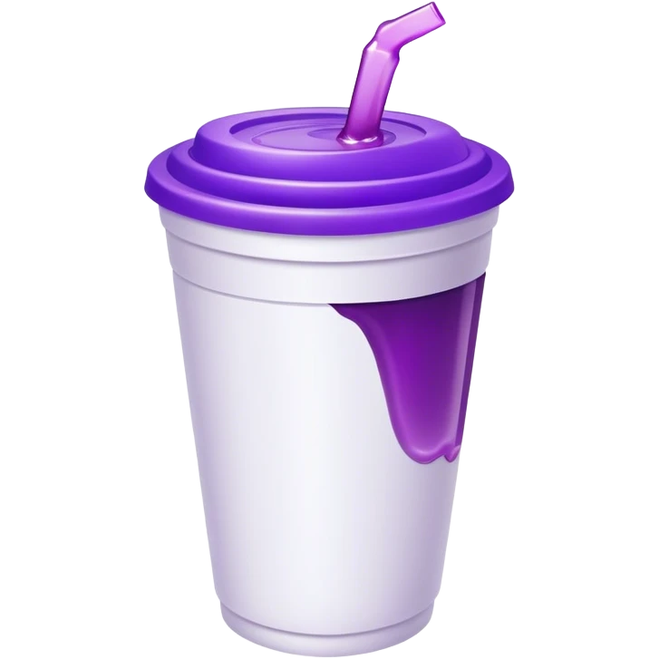White styrofoam cup with purple liquid inside emoji