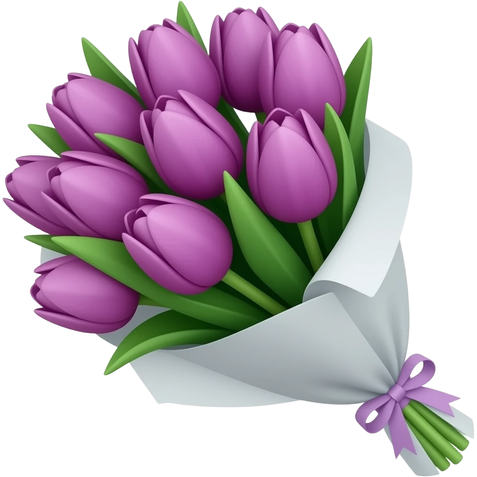 Purple tulip bouquet emoji