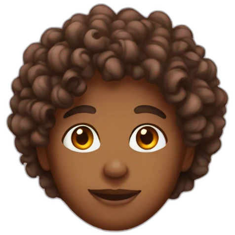 brown skin with curly hair wmike emoji