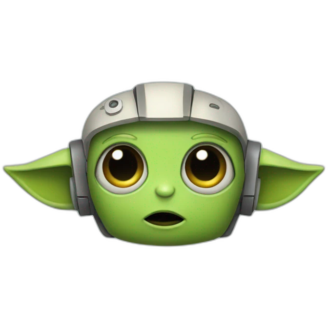 cute robot with yoda ears emoji