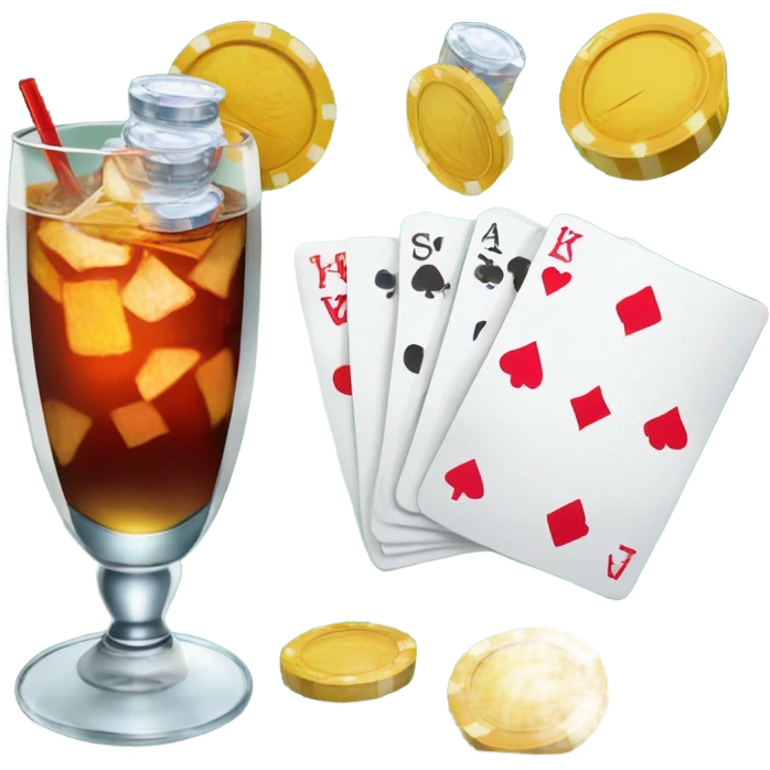Gamble and drink emoji