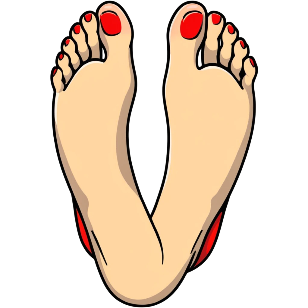 female foot in a flexed position showing toes emoji