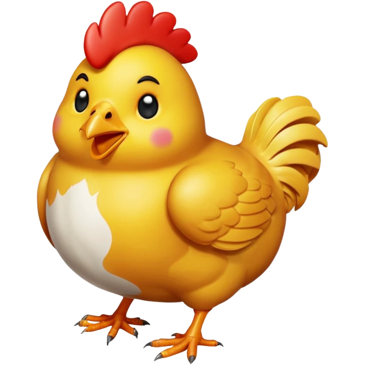 chicken 3d imoji transparen with wite color multipal  emoji