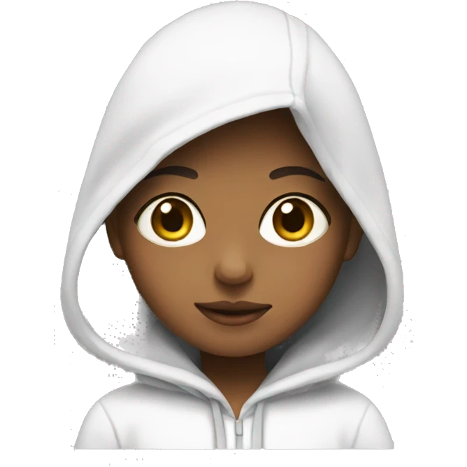 Girl wearing white hoodie emoji