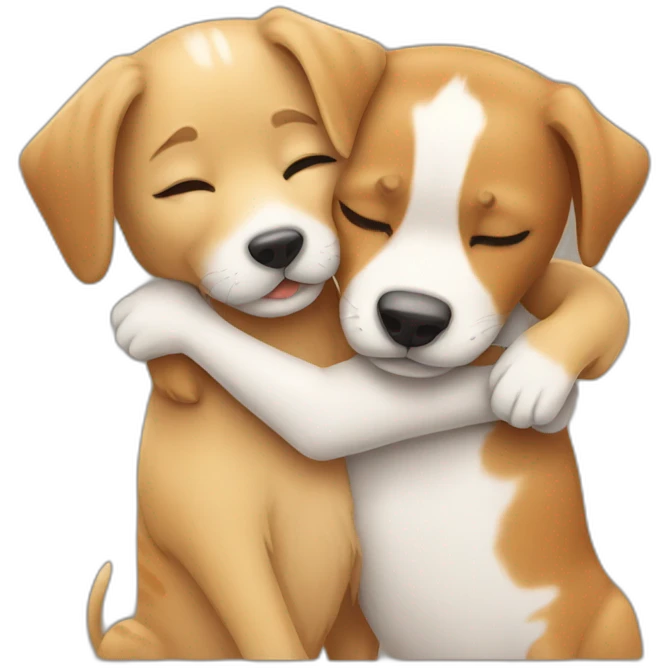 dog and cat hugging emoji