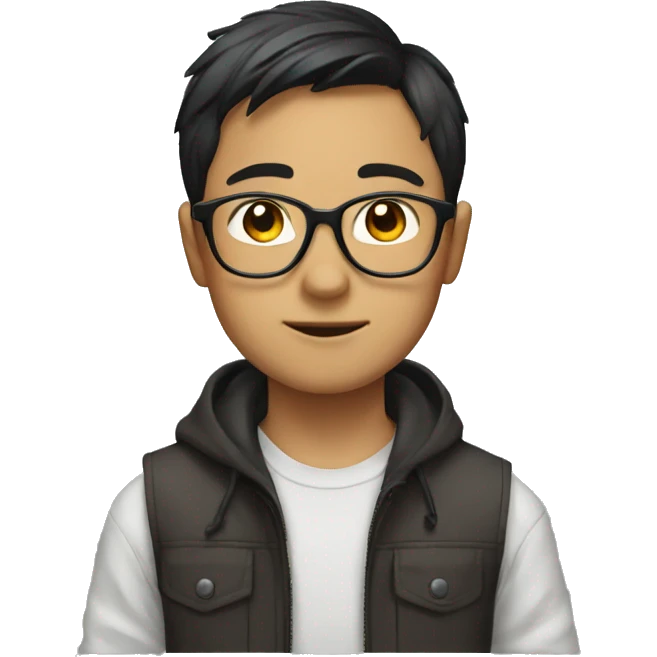 boys with glasses, asian emoji