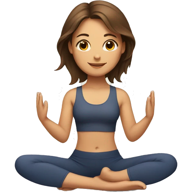 Girl with brown hair doing yoga emoji