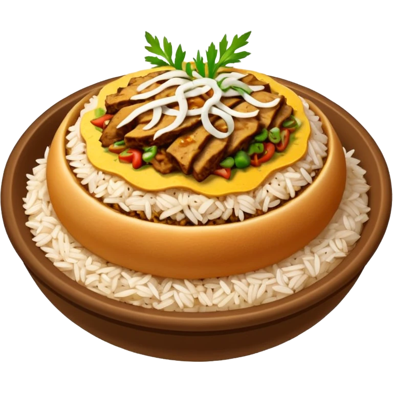 rice topped with döner emoji