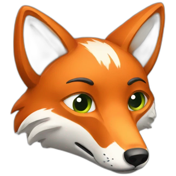 A tired and stoned fox emoji