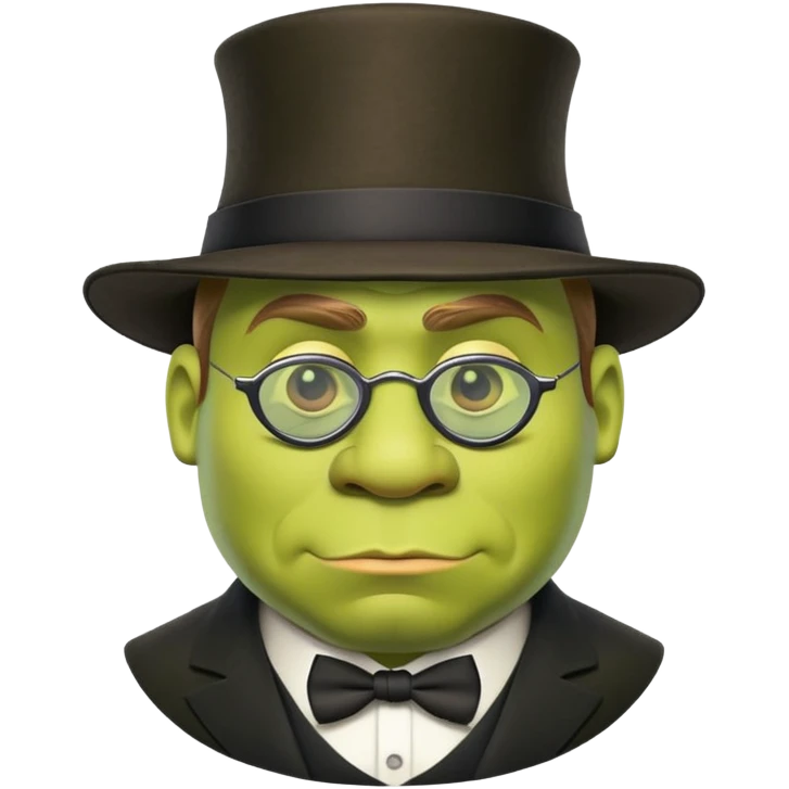 Shrek wearing a monocle and mafia hat emoji