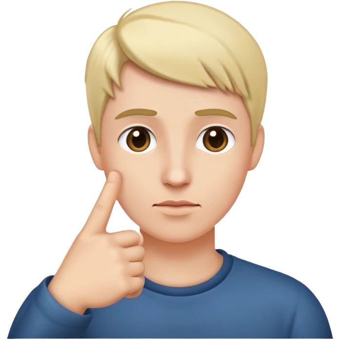 Finger point to head thinking emoji