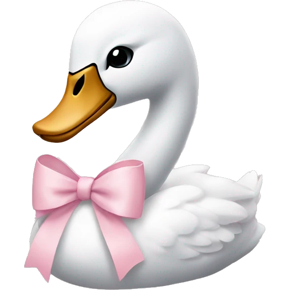 swan with light pink bow emoji