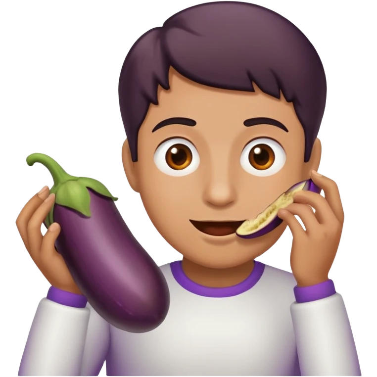  eating an eggplant emoji