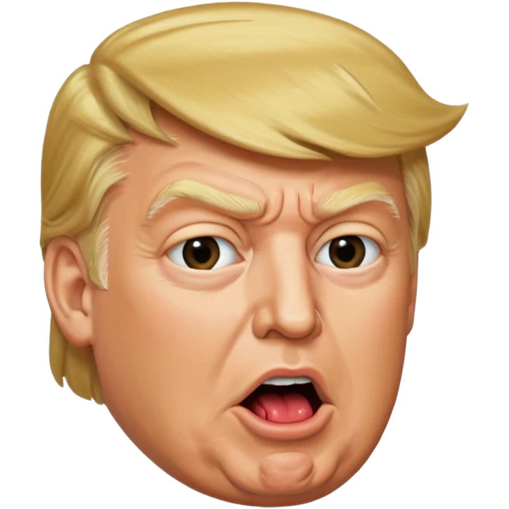 Donald Trump in profile with his mouth open emoji