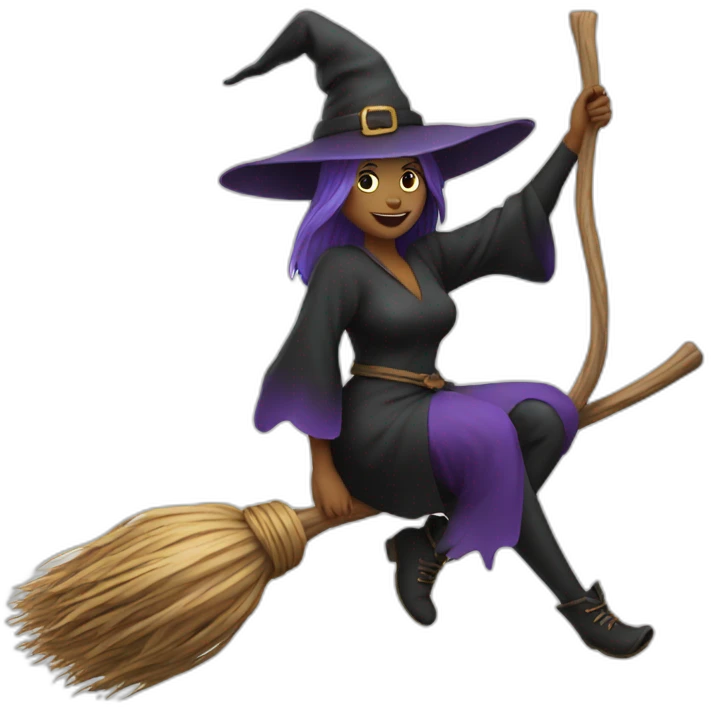 witch on broom emoji