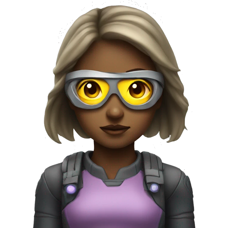 Girl blasting laser eyes emoji
