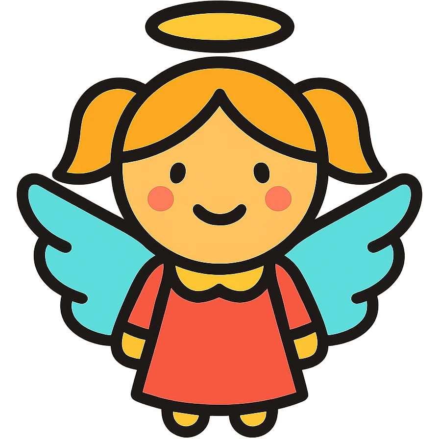 angel girl, simple and friendly emoji