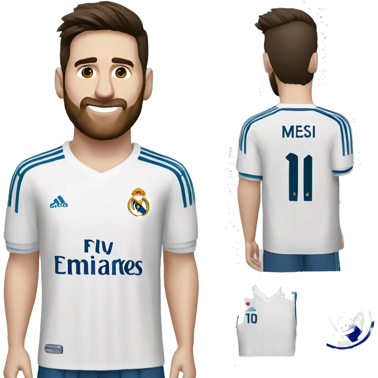 Una camiseta de fútbol del Real Madrid de Messi emoji