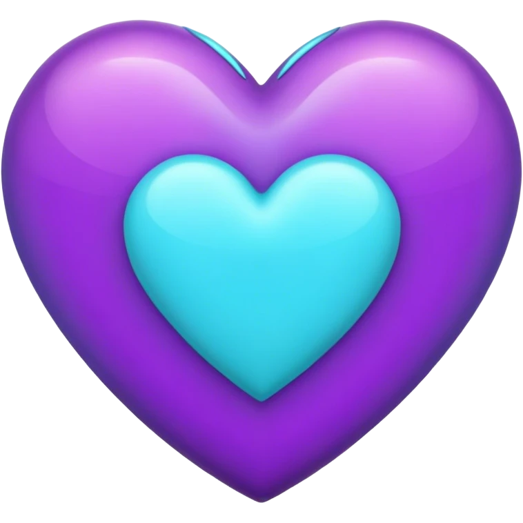cyan and Purple Heart  emoji