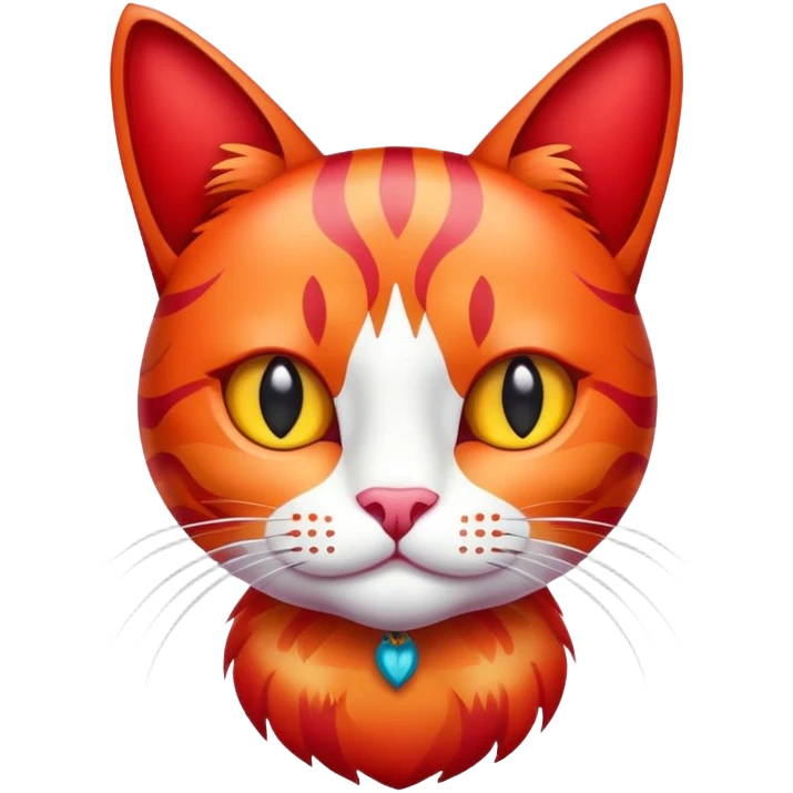 red colorful cat emoji