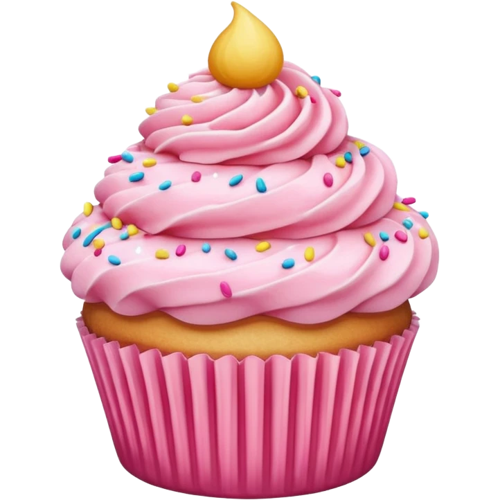 Cupcake with pink icing emoji