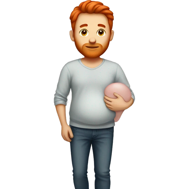 A man with red hair that is pregnant  emoji